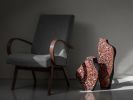Red Stone Set Vase - Fragment Series in Bio Concrete | Vases & Vessels by Donatas Žukauskas. Item made of cement with paper works with boho & minimalism style
