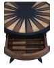 Round Backgammon Cocktail Table in Ebony and Bird’s-Eye Mapl | Tables by Costantini Design. Item made of oak wood