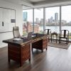 Bespoke Live Edge Ming Single Slab Executive Desk & Table V | Communal Table in Tables by Dynasty Artisan. Item made of wood compatible with minimalism and contemporary style