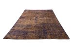 Rug & Kilim's Contemporary Textural Rug in Blue and Gold | Area Rug in Rugs by Rug and Kilim