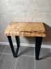 Curly Maple Side Table | Tables by Lock 29 Design. Item made of maple wood with steel works with minimalism style