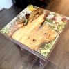 Floral Resin Side Table | Tables by DapperwoodSF. Item composed of walnut compatible with boho and mid century modern style