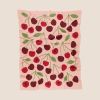 Cherry Throw Blanket | Linens & Bedding by Superstitchous. Item made of cotton compatible with contemporary and eclectic & maximalism style