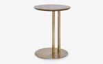 Hidden Brass Plated Metal & Oak Veneer Side C Table | Side Table in Tables by LAGU. Item made of oak wood & metal compatible with minimalism style