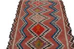 Vintage Moroccan Rug in Salmon Red with Geometric Patterns | Area Rug in Rugs by Rug and Kilim