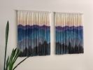 BLUE RIDGE Mountains - Set of 2 Dyed Wall Tapestries | Tapestry in Wall Hangings by Wallflowers Hanging Art. Item made of fiber works with boho & mid century modern style