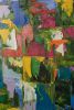 Flying Piglets | Oil And Acrylic Painting in Paintings by Jill Krutick | Jill Krutick Fine Art in Mamaroneck. Item made of synthetic