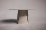 Travertine Round Dining Table | Tables by HamamDecor LLC. Item composed of marble in mediterranean or modern style