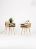 Pair of Mid Century Modern Nightstand - White Oak Finish | Storage by Mo Woodwork | Stalowa Wola in Stalowa Wola. Item composed of oak wood compatible with minimalism and mid century modern style