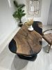 Black Epoxy Table, Resin Dinner Table, Walnut Wood Table | Dining Table in Tables by Tinella Wood. Item composed of walnut compatible with minimalism and coastal style