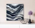 Mercury Black | Mixed Media in Paintings by Rhonda Deland. Item made of wood & canvas compatible with minimalism and contemporary style
