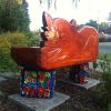 Kitty Bench with Venus Fly Traps and Begonias | Benches & Ottomans by Rachel Kaiser Art. Item composed of wood