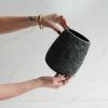 Large Pear Shaped Vase in Matte Carbon Black Concrete | Vases & Vessels by Carolyn Powers Designs. Item made of concrete with glass works with minimalism & contemporary style