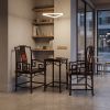 Imperial Black-Gold Wood Ming Style Faux-Bamboo Armchair Set | Chairs by Dynasty Artisan. Item composed of wood in contemporary or eclectic & maximalism style