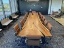 Live Edge Conference Table | Tables by Bucktown Built | Magellan Jets in Quincy. Item composed of wood and metal in minimalism or mid century modern style