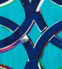Turquoise, navy and white; touches of magenta and lime! Moroccan patterns with Grateful Dead-inspired title | Oil And Acrylic Painting in Paintings by Margaret Lanzetta | New York in New York. Item composed of canvas and synthetic