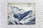 Hokusai Bluefin (Tribute) | Prints in Paintings by D.Friel / Connected By Water, LLC. Item made of canvas works with contemporary & coastal style