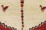 Antique Gabbeh Persian Tribal Rug, Beige with Geometric | Area Rug in Rugs by Rug and Kilim