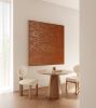 Terracotta Fish  Wall Art Gold Line Painting | Oil And Acrylic Painting in Paintings by Berezart. Item made of canvas compatible with boho and minimalism style