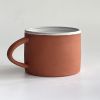 Handmade Modern Red Clay Coffee Mug, Short | Drinkware by cursive m ceramics. Item made of stoneware