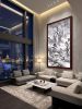 Large Winter Snow Landscape Shanshui Art on Silk/Xuan | Oil And Acrylic Painting in Paintings by Dynasty Artisan. Item made of wood & fabric compatible with contemporary and eclectic & maximalism style