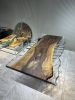 Epoxy Tables - Clear Epoxy Resin Table Top - Live Edge Table | Dining Table in Tables by Tinella Collection. Item made of walnut & metal compatible with minimalism and contemporary style