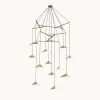 Emily V12 Pendant Light – Gold Semi-Matte | Pendants by MOSS Objects. Item composed of oak wood and steel in contemporary or modern style