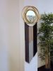 Round Mirror With Gold Edge and Macrame | Decorative Objects by Magdyss Home Decor. Item composed of glass and fiber