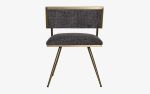 Ika Brass Plated Dining Chair | Chairs by LAGU. Item composed of fabric and metal in minimalism or modern style