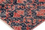 Vintage Zeki Müren Rug in Navy Blue with Red Geometric | Area Rug in Rugs by Rug and Kilim