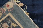 Vintage Chinese Deco style rug in Deep Blue, Pink and Gold | Area Rug in Rugs by Rug and Kilim