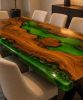 Green Epoxy Dining Table, Resin River Epoxy Table | Tables by Innovative Home Decors. Item composed of wood compatible with country & farmhouse and art deco style