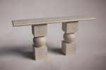Axis Travertine Console Table | Tables by HamamDecor LLC. Item composed of marble