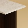 Travertine and Smoked Oak Nightstand - TINOS by Lebanto | Storage by Lebanto. Item made of oak wood with marble works with minimalism & contemporary style