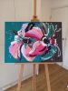 Abstract 'Pop-Art' Floral commissioned painting | Oil And Acrylic Painting in Paintings by Judy Century Art. Item composed of synthetic