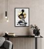 Painting with Feminine figure | Mixed Media in Paintings by Oplyart. Item made of paper compatible with contemporary and art deco style