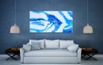 I Love My Life In Blue | Oil And Acrylic Painting in Paintings by Swann Freslon. Item composed of birch wood and synthetic