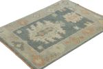 Rug & Kilim's Oushak Rug in Blue-Gray with Medallion | Area Rug in Rugs by Rug and Kilim