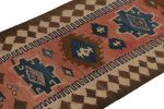 1950s Vintage Kilim rug in Pink with Blue Medallions, Beige | Area Rug in Rugs by Rug and Kilim