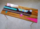 Mid Century Modern Resin Table,Colorful Abstract Pop Art Tab | Coffee Table in Tables by Epoxy Coffee Table Shop. Item composed of wood compatible with boho and mid century modern style