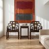 Legacy Shijin Taishi Armchair Trio with Natural Cloud Marble | Chairs by Dynasty Artisan. Item made of wood works with contemporary & eclectic & maximalism style