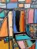 Caravel on the Horizon | Oil And Acrylic Painting in Paintings by Leah Nadeau. Item made of canvas works with mid century modern & contemporary style