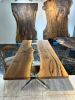 Live Edge Dining Table - Ultra Clear Epoxy | Tables by Tinella Collection. Item composed of walnut in modern or rustic style