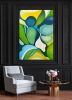 Underwater Bloom | Oil And Acrylic Painting in Paintings by Catherine Détraves. Item made of canvas works with contemporary & eclectic & maximalism style