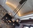 Cubist Chandelier Grey Fade | Chandeliers by Illuminata Art Glass Design by Julie Conway. Item made of steel with glass works with minimalism & industrial style