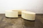 Goatskin Sculptural Nesting Coffee Tables by Costantini | Tables by Costantini Designñ. Item made of wood & leather