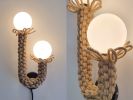 DUO Jute Fiber Designer Lamp | Sconces by Light and Fiber. Item made of cotton & steel compatible with mid century modern and contemporary style