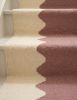 Handwoven Rose & Ivory Woolen Runner Rug | Rugs by Evergreen Carpets. Item composed of wool in boho or minimalism style
