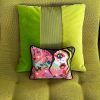 organic cotton sateen LOVE LIES BLEEDING custom pillow | Cushion in Pillows by Mommani Threads. Item made of fabric works with contemporary & eclectic & maximalism style