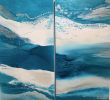 Downward Waves One and Two | Oil And Acrylic Painting in Paintings by Gabrielle Shannon. Item made of canvas with synthetic